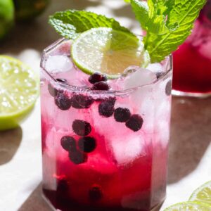 Blueberry fizz mocktail