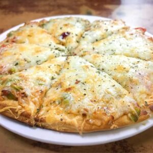 Cheese onion capsicum double cheese paneer pizza