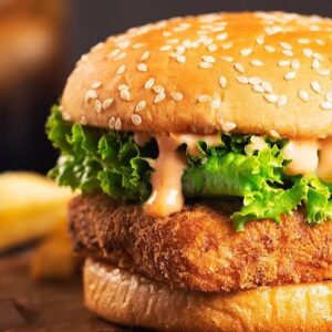 Spicy paneer punch burger