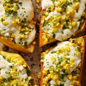 Cheese corn garlic bread
