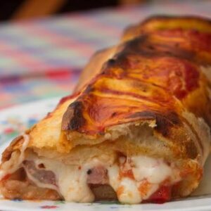 Onion and cheese calzone