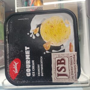 Gourmet crunchy butterscotch ice cream + 2 tissue