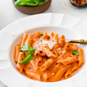 Pink sauce pasta