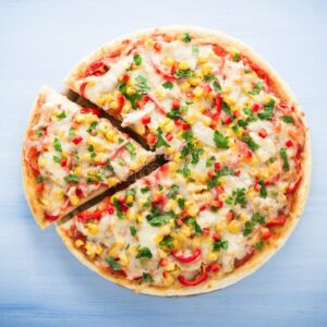 Tomato sweet corn pizza